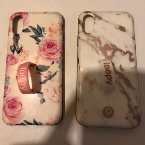 iPhone X Loopy Cases 1 floral 1 rose gold marble